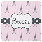 Eiffel Tower Square Rubber Backed Coaster (Personalized)