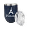 Eiffel Tower Stainless Wine Tumblers - Navy - Double Sided - Alt View