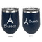 Eiffel Tower Stainless Wine Tumblers - Navy - Double Sided - Approval