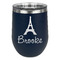 Eiffel Tower Stainless Wine Tumblers - Navy - Double Sided - Front