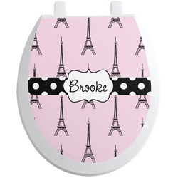 Eiffel Tower Toilet Seat Decal - Round (Personalized)