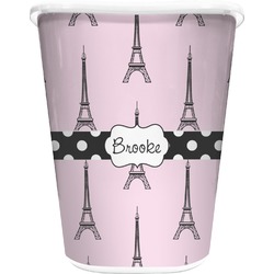 Eiffel Tower Waste Basket - Double Sided (White) (Personalized)