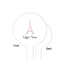 Eiffel Tower White Plastic 4" Food Pick - Round - Single Sided - Front & Back