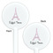 Eiffel Tower White Plastic 5.5" Stir Stick - Double Sided - Round - Front & Back