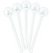 Eiffel Tower White Plastic 5.5" Stir Stick - Fan View