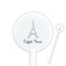 Eiffel Tower White Plastic 5.5" Stir Stick - Round - Closeup