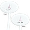 Eiffel Tower White Plastic 7" Stir Stick - Double Sided - Oval - Front & Back