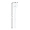 Eiffel Tower White Plastic 7" Stir Stick - Round - Dimensions