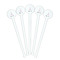 Eiffel Tower White Plastic 7" Stir Stick - Round - Fan View