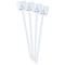 Eiffel Tower White Plastic Stir Stick - Double Sided - Square - Front