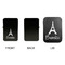 Eiffel Tower Windproof Lighters - Black, Single Sided, w Lid - APPROVAL