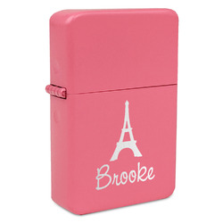 Eiffel Tower Windproof Lighter - Pink - Double Sided & Lid Engraved (Personalized)