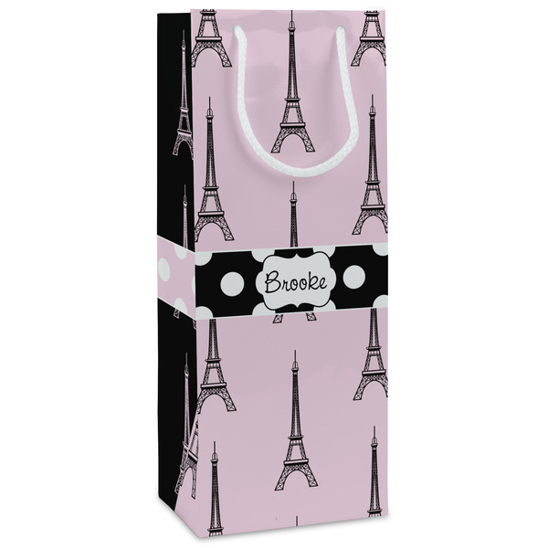 Custom Eiffel Tower Wine Gift Bags - Gloss (Personalized)