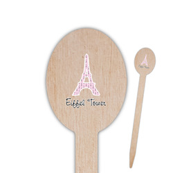 Eiffel Tower Oval Wooden Food Picks - Single Sided (Personalized)