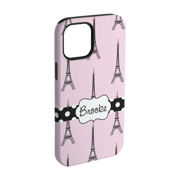 Custom Eiffel Tower iPhone Case - Rubber Lined - iPhone 15 Pro (Personalized)