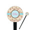 Kissing Birds Black Plastic 7" Stir Stick - Round - Closeup