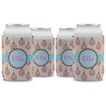 Kissing Birds Can Cooler (12 oz) - Set of 4 w/ Name or Text