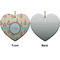 Kissing Birds Ceramic Flat Ornament - Heart Front & Back (APPROVAL)