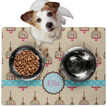 Kissing Birds Dog Food Mat - Medium w/ Name or Text