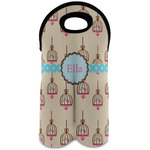 Kissing Birds Wine Tote Bag (2 Bottles) (Personalized)