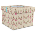 Kissing Birds Gift Box with Lid - Canvas Wrapped - X-Large (Personalized)