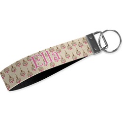 Kissing Birds Webbing Keychain Fob - Small (Personalized)