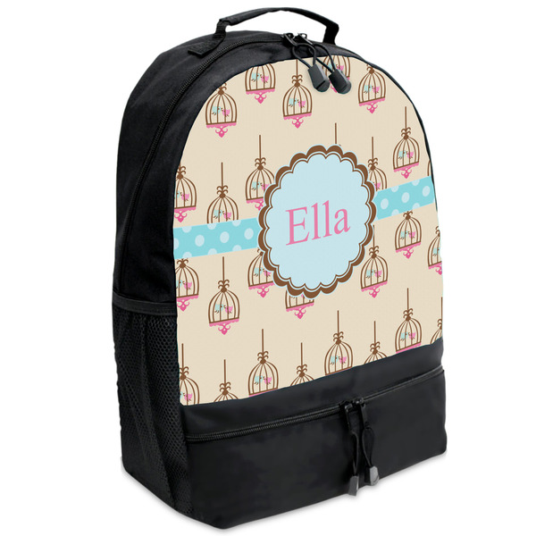 Custom Kissing Birds Backpacks - Black (Personalized)