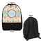 Kissing Birds Large Backpack - Black - Front & Back View