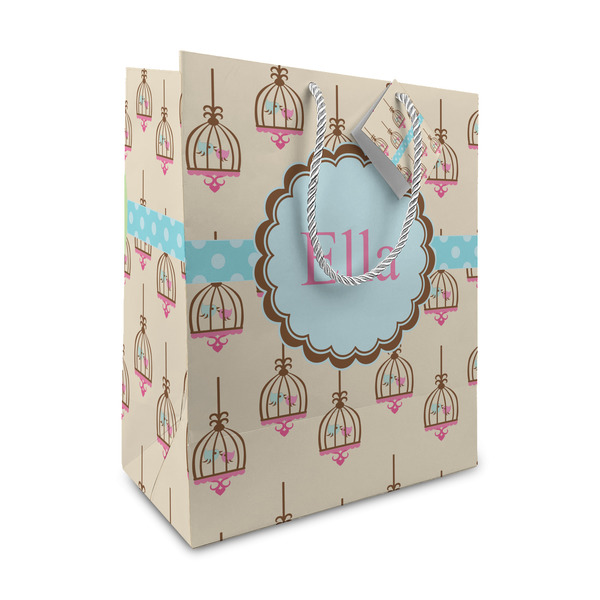 Custom Kissing Birds Medium Gift Bag (Personalized)