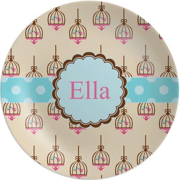 Custom Kissing Birds Melamine Plate (Personalized)