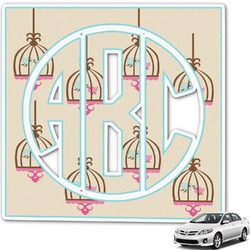Kissing Birds Monogram Car Decal (Personalized)