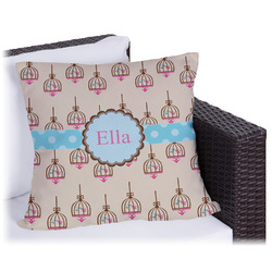 Kissing Birds Outdoor Pillow - 20" (Personalized)