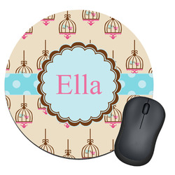 Kissing Birds Round Mouse Pad (Personalized)