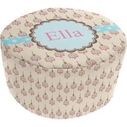 Kissing Birds Round Pouf Ottoman (Personalized)