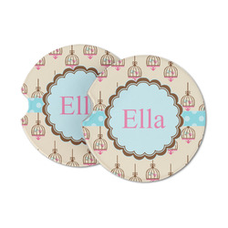 Kissing Birds Sandstone Car Coasters - Set of 2 (Personalized)
