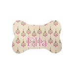 Kissing Birds Bone Shaped Dog Food Mat (Small) (Personalized)