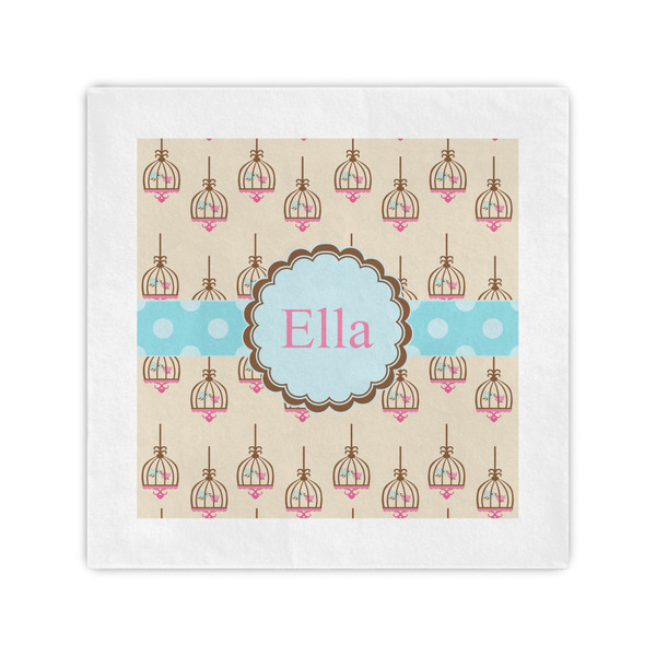 Custom Kissing Birds Cocktail Napkins (Personalized)