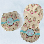 Kissing Birds Burp Pads - Velour - Set of 2 w/ Name or Text