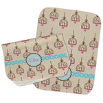 Kissing Birds Burp Cloths - Fleece - Set of 2 w/ Name or Text