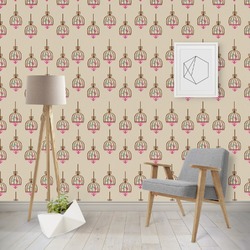 Kissing Birds Wallpaper & Surface Covering (Water Activated - Removable)