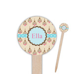 Kissing Birds 6" Round Wooden Food Picks - Double Sided (Personalized)