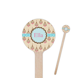 Kissing Birds 6" Round Wooden Stir Sticks - Double Sided (Personalized)