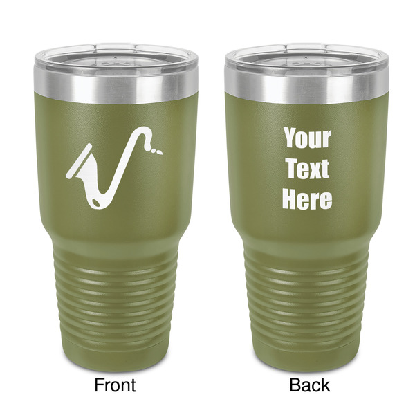 Custom Musical Instruments 30 oz Stainless Steel Tumbler - Olive - Double-Sided (Personalized)