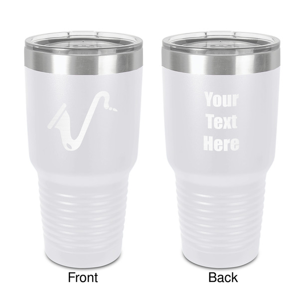 Custom Musical Instruments 30 oz Stainless Steel Tumbler - White - Double-Sided (Personalized)