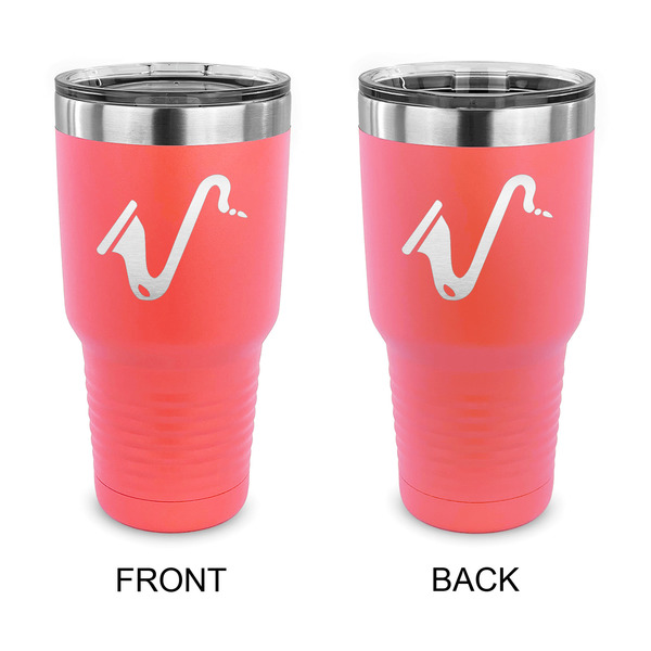 Custom Musical Instruments 30 oz Stainless Steel Tumbler - Coral - Double Sided (Personalized)