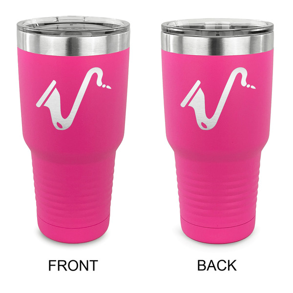 Custom Musical Instruments 30 oz Stainless Steel Tumbler - Pink - Double Sided (Personalized)