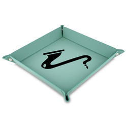 Musical Instruments 9" x 9" Teal Faux Leather Valet Tray