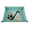 Musical Instruments 9" x 9" Teal Leatherette Snap Up Tray - STYLED