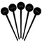 Musical Instruments Black Plastic 4" Food Pick - Round - Fan View