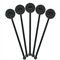 Musical Instruments Black Plastic 5.5" Stir Stick - Round - Fan View